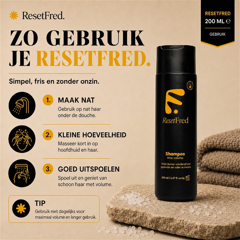 Resetfred shampoo voor meer volume en dikker haar