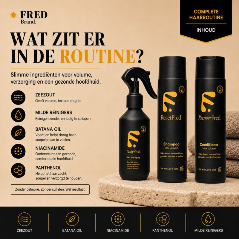 FRED haarroutine – stylen, wassen en voeden