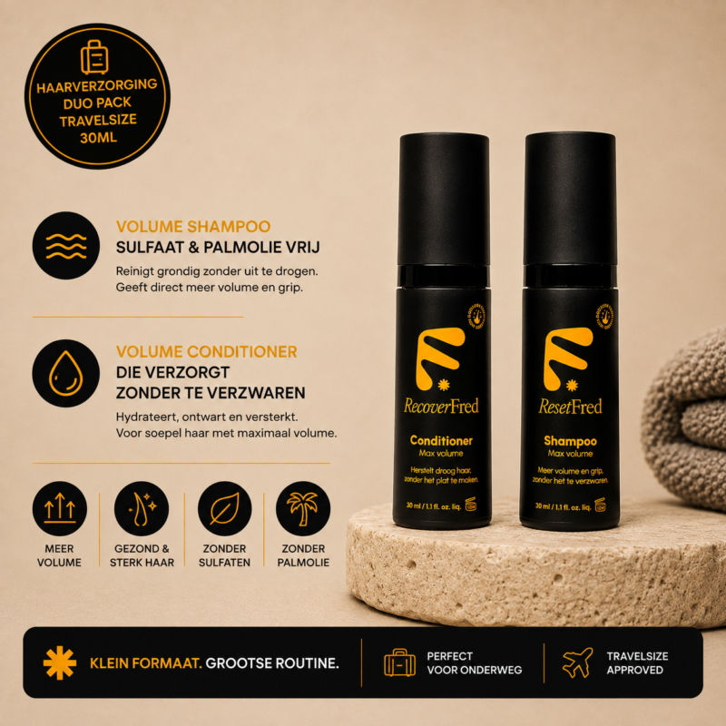 Travelsize duopak haarverzorging (Recover Fred & Reset Fred 30 ML)